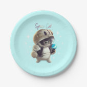 Space Cat Theme Pappteller (Vorderseite)