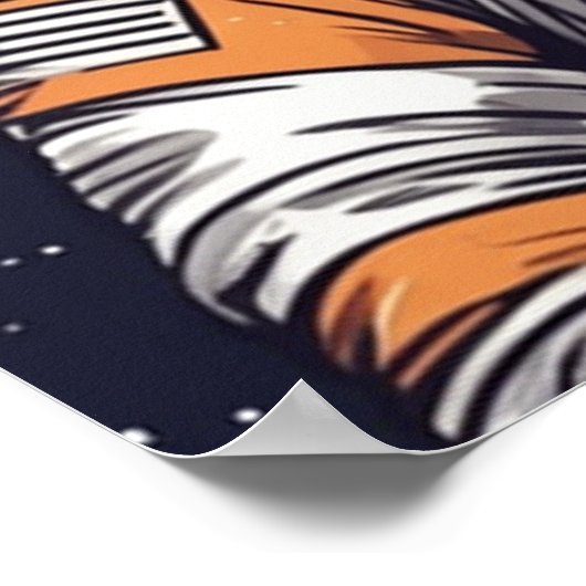 Space Cat Wall Art, Astronautin Digitale Kunst Poster (Ecke)