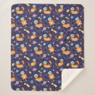 Space Cats Sherpa Blanket Sherpadecke