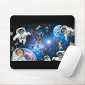 Space Cats Stars Planets Astronauten Mouse Pad Mousepad (Mit Mouse)