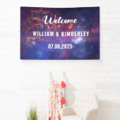 Space Celestial Sky Galaxy Nebula Elegante Hochzei Banner (InSitu)