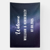 Space Celestial Sky Galaxy Nebula Elegante Hochzei Banner (Vertikal)