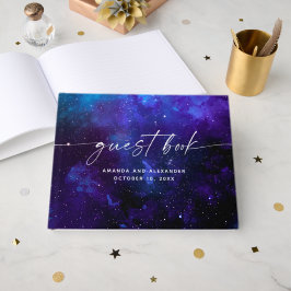 Space Celestial Wedding | Elegant Galaxy Cosmic Gästebuch