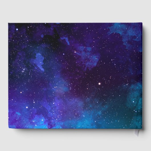 Space Celestial Wedding | Elegant Galaxy Cosmic Gästebuch (Rückseite)