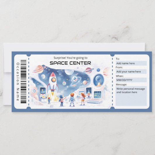  Space Center Gift Certificate Einladung (Vorderseite)