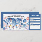 Space Centre -  Space Museum Ticket Template Einladung (Vorne/Hinten)