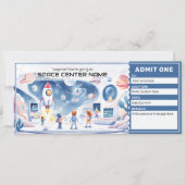 Space Centre - Space Museum Ticket Template Einladung (Vorderseite)