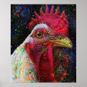 Space Chicken Deep Dream Poster (Vorne)