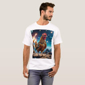 Space Chicken T - Shirt Funny Gift (Vorne ganz)