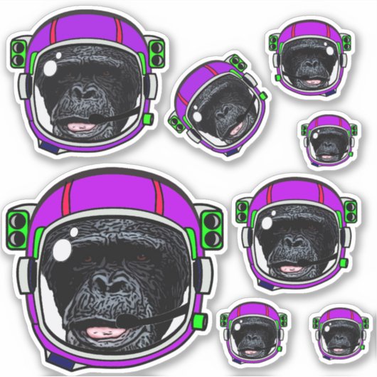 Space Chimp Aufkleber (Vorderseite)