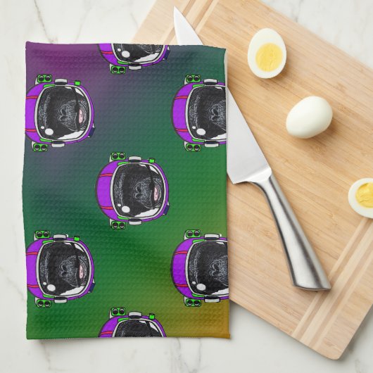 Space Chimp Küchentuch (Viertel Falte)