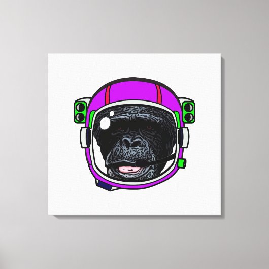 Space Chimp Pop Art Leinwanddruck (Vorderseite)