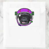 Space Chimp Rechteckiger Aufkleber (Tasche)