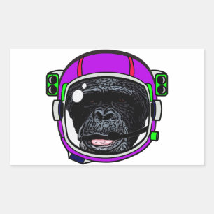 Space Chimp Rechteckiger Aufkleber