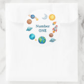 Space Circle Clipart Set With Planets, Moon, Sun,  Runder Aufkleber (Tasche)