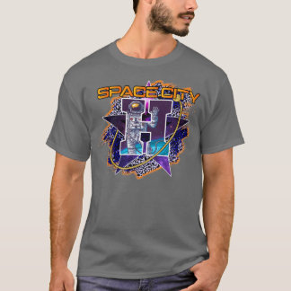 Space City Leopard Baseball T-Shirt