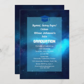 Space Classic Simple Abschluss Einladung (Vorne/Hinten)