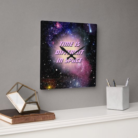Space Clock Quadratische Wanduhr (Büro)