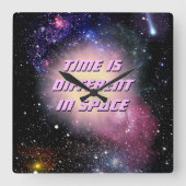 Space Clock Quadratische Wanduhr (Vorderseite)