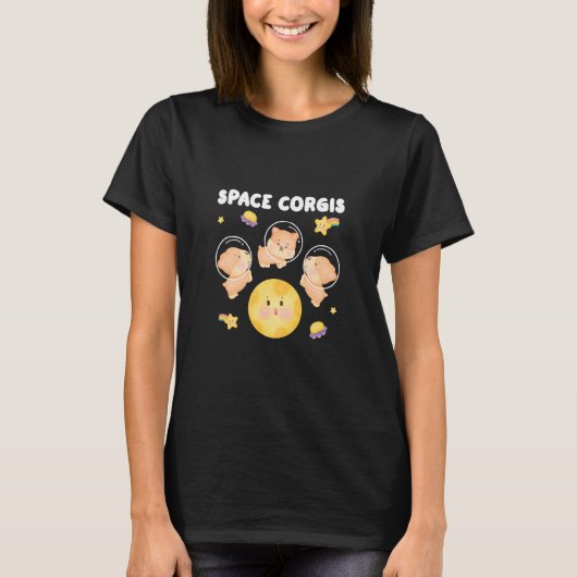 Space Corgis Pembroke Welsh Corgi T-Shirt (Vorderseite)