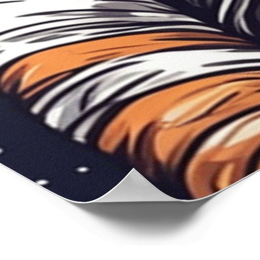 Space Cowboy Cat Print, Helle Rainbow Digital Art Poster (Ecke)