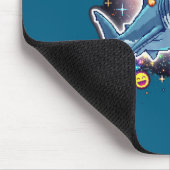 Space Cowboy Cat Riding Shark Rainbow Xel Art  Mousepad (Ecke)