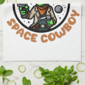 Space Cowboy Funny Alien Geschirrtuch (Gefaltet)
