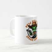 Space Cowboy Funny Alien Kaffeetasse (Vorderseite Links)