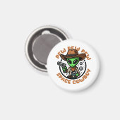Space Cowboy Funny Alien Magnet (Vorderseite/Rückseite)