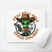 Space Cowboy Funny Alien Mousepad (Mit Mouse)