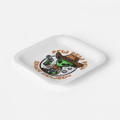 Space Cowboy Funny Alien Pappteller (Gewinkelt)