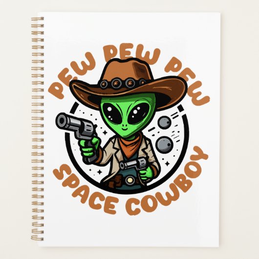 Space Cowboy Funny Alien Planer (Vorderseite)