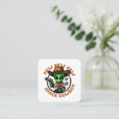 Space Cowboy Funny Alien Quadratische Visitenkarte (Stehend Vorderseite)