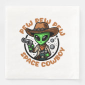 Space Cowboy Funny Alien Serviette (Vorderseite)