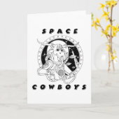 Space Cowboys Grußkarte Karte (Gelbe Blume)