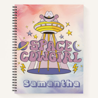 Space Cowgirl Anpassbare Spiral-Notebook Notizblock
