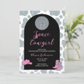 Space Cowgirl Bachelorette Weekend Itineneral Einladung (Stehend Vorderseite)