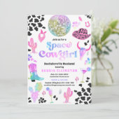 Space Cowgirl Bachelorette Weekend Tour Einladung (Stehend Vorderseite)