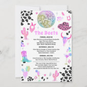 Space Cowgirl Bachelorette Weekend Tour Einladung (Rückseite)