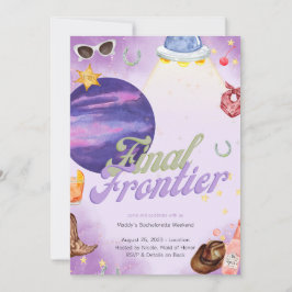 Space Cowgirl Bachelorette Wochenende Einladung