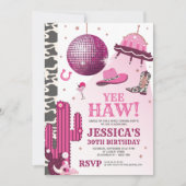 Space Cowgirl Birthday Party Einladung (Vorderseite)