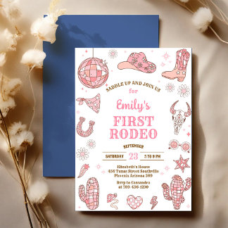 Space Cowgirl Disco Rodeo Geburtstagseinladung Einladung