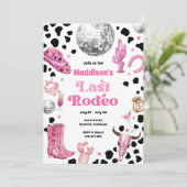 Space Cowgirl Last Rodeo Bachelorette Wochenende Einladung (Stehend Vorderseite)