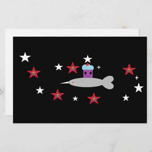 Space Cupcake und Herr Narwhal Briefpapier (Vorne/Hinten)