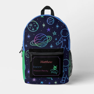Space Custom Name Label  Bedruckter Rucksack
