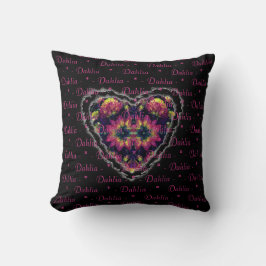 Space Dahlias Heart Tapestry Kissen