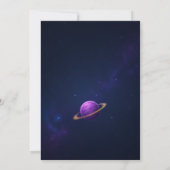 Space Dino Erste Geburtstagsfeier Einladung (Rückseite)