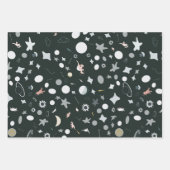 Space Dinos Wrapping Flat Sheet Set 3 Geschenkpapier Set (Vorderseite 2)