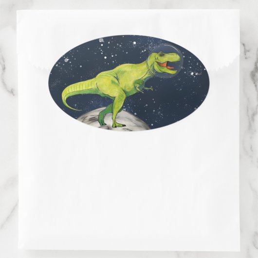 Space Dinosaur Captain T-rex Sticker (Tasche)