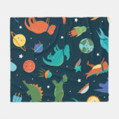 Space Dinosaurier Fleecedecke (Vorderseite (Horizontal))